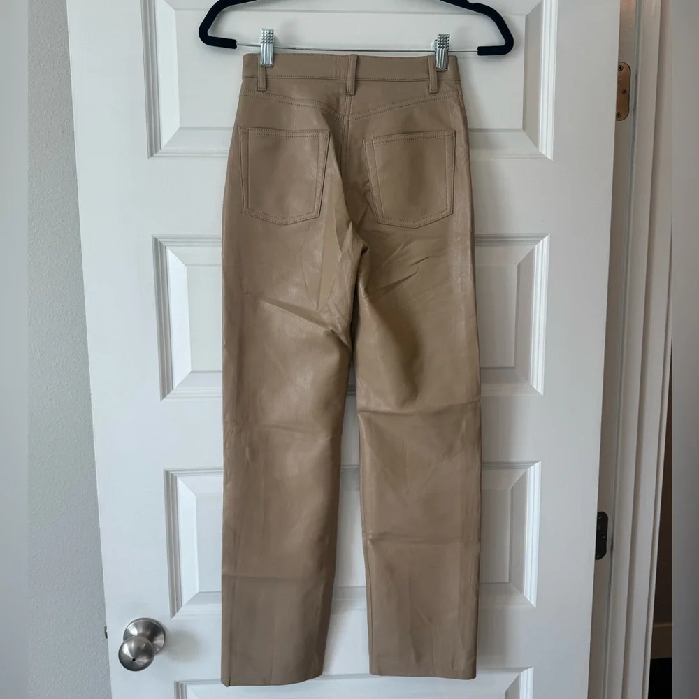 ARITZIA | Wilfred Melina Tan Vegan Leather Pants | SIZE 00 - Picture 5 of 5